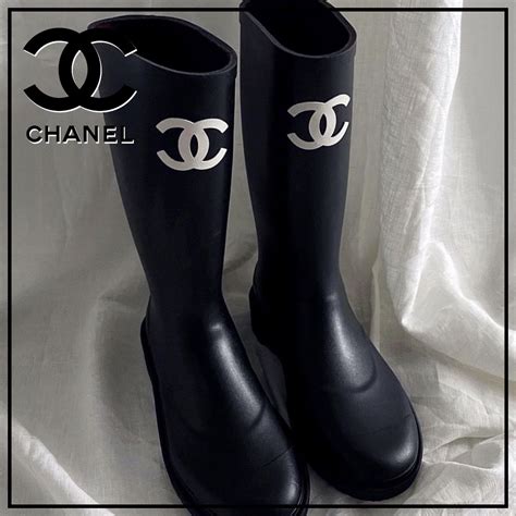 white chanel rain boots|chanel rain boots size 36.5.